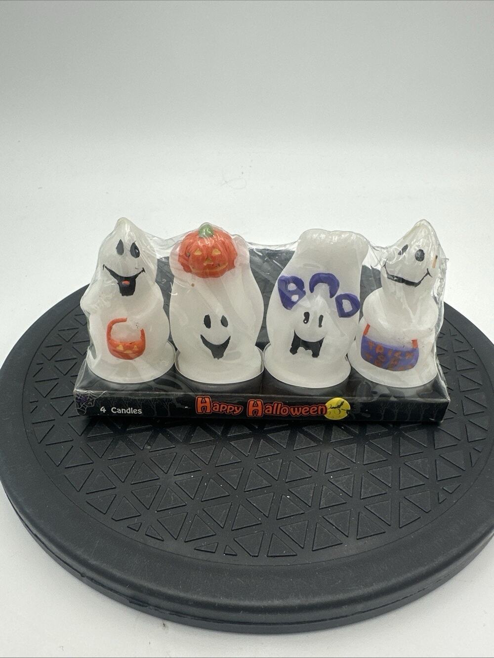 Vintage Halloween Ghost Candles Set of 4 Mini Ghost Candle Spooky Decor